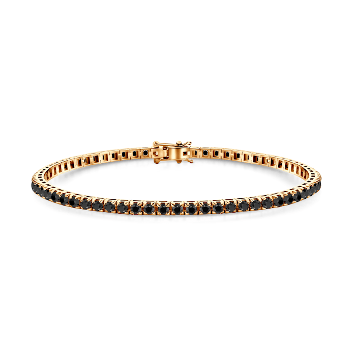 Luminy tennis bracelet 3.0 mm: gold, black diamonds