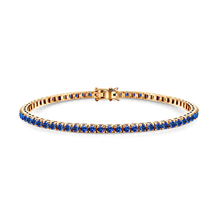 Luminy tennis bracelet 3.0 mm: gold, blue sapphires