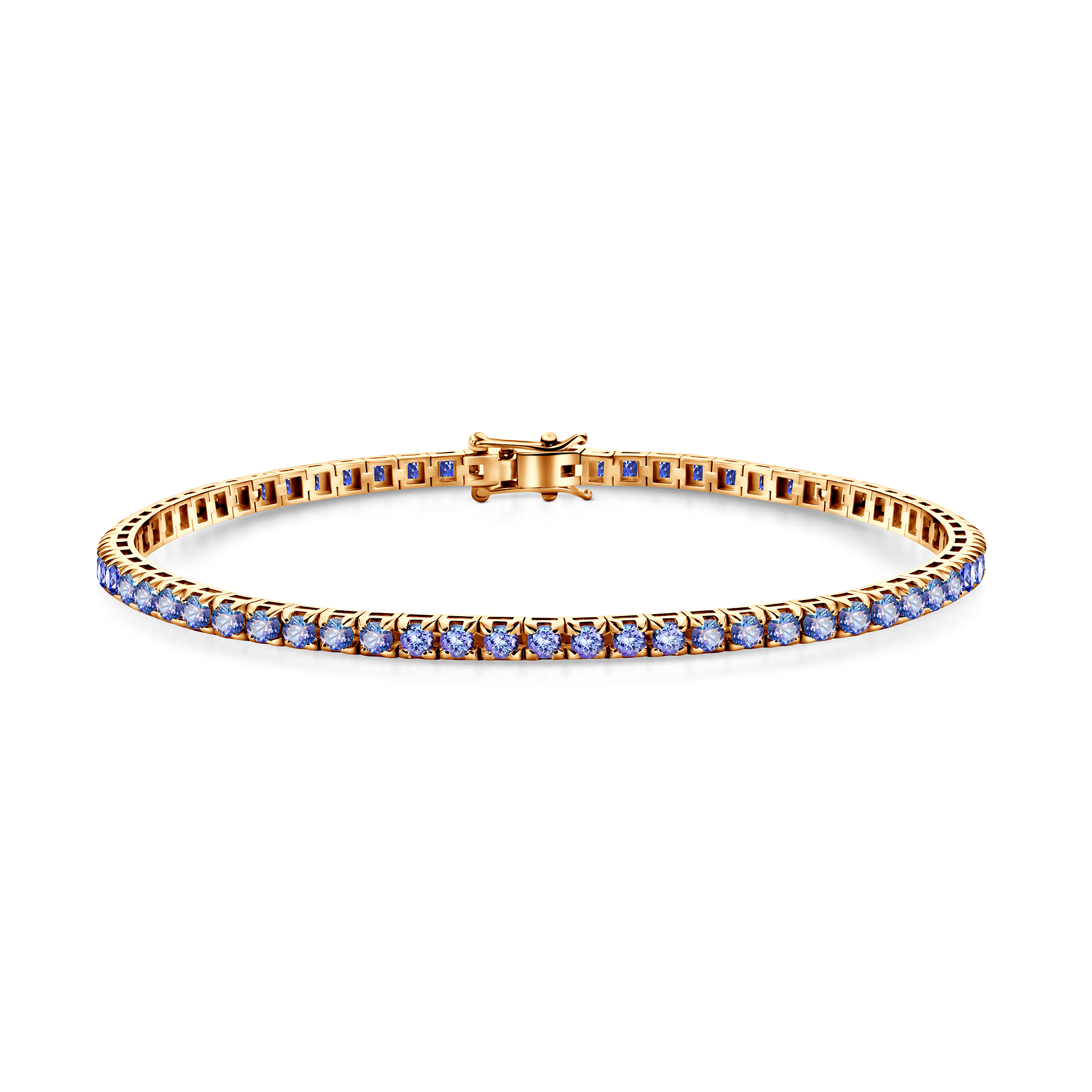 Teniska narukvica Luminy 3,0 mm: zlatna, tanzaniti