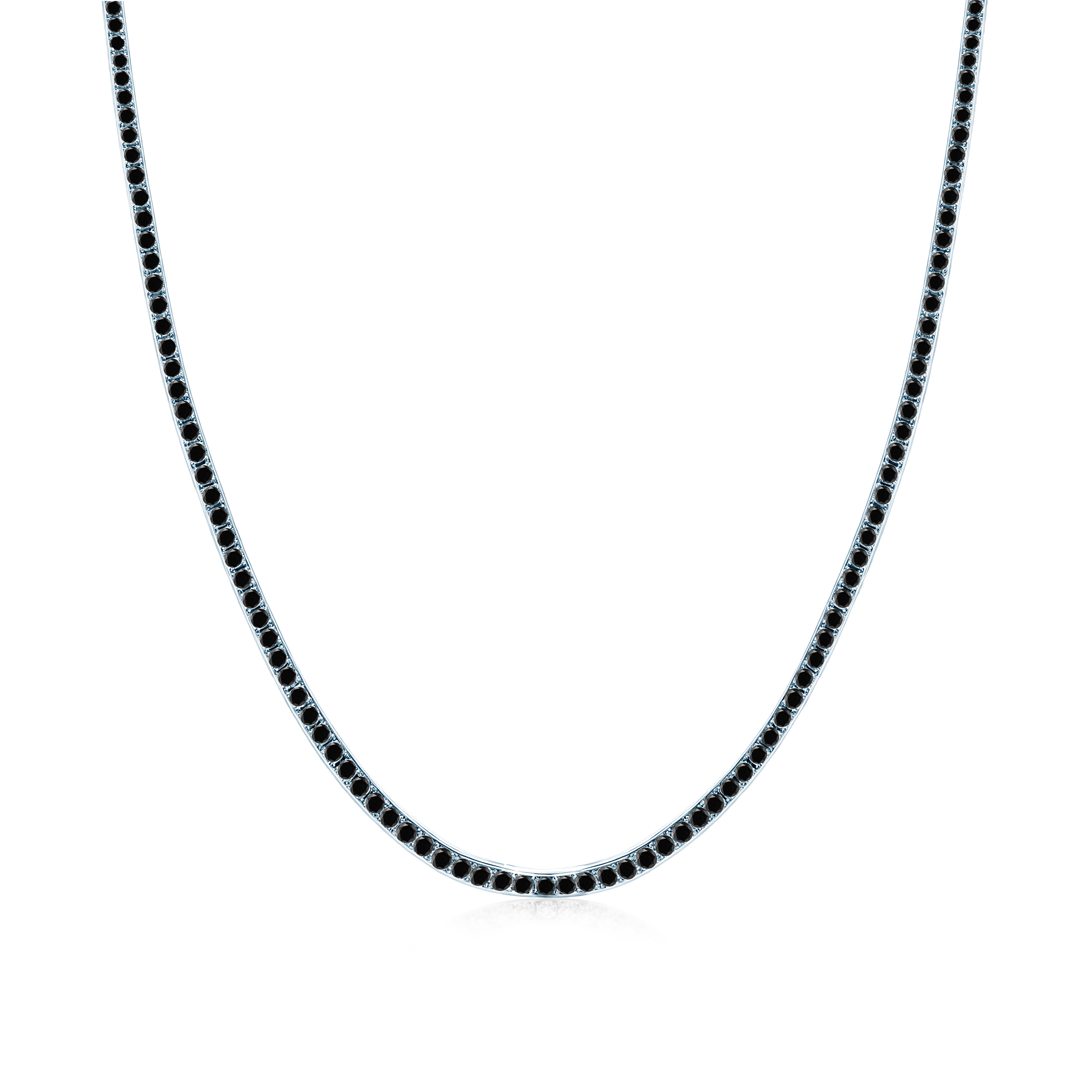 Tennis-Halskette Luminy 2,5 mm: Weißgold, schwarze Diamanten
