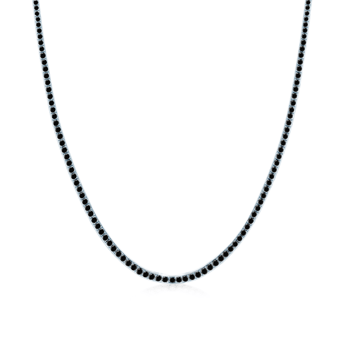 Luminy tennis necklace 2.5 mm: white gold, black diamonds