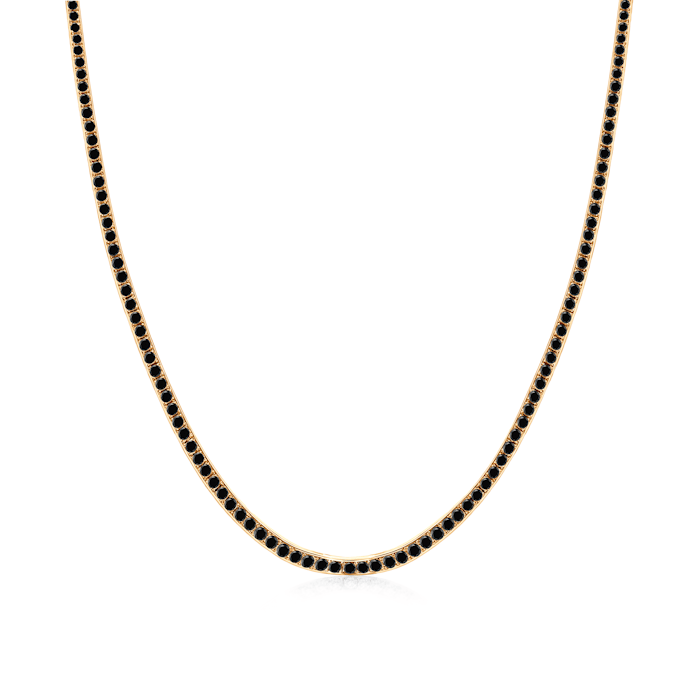 Luminy tennis necklace 2.5 mm: gold, black diamonds