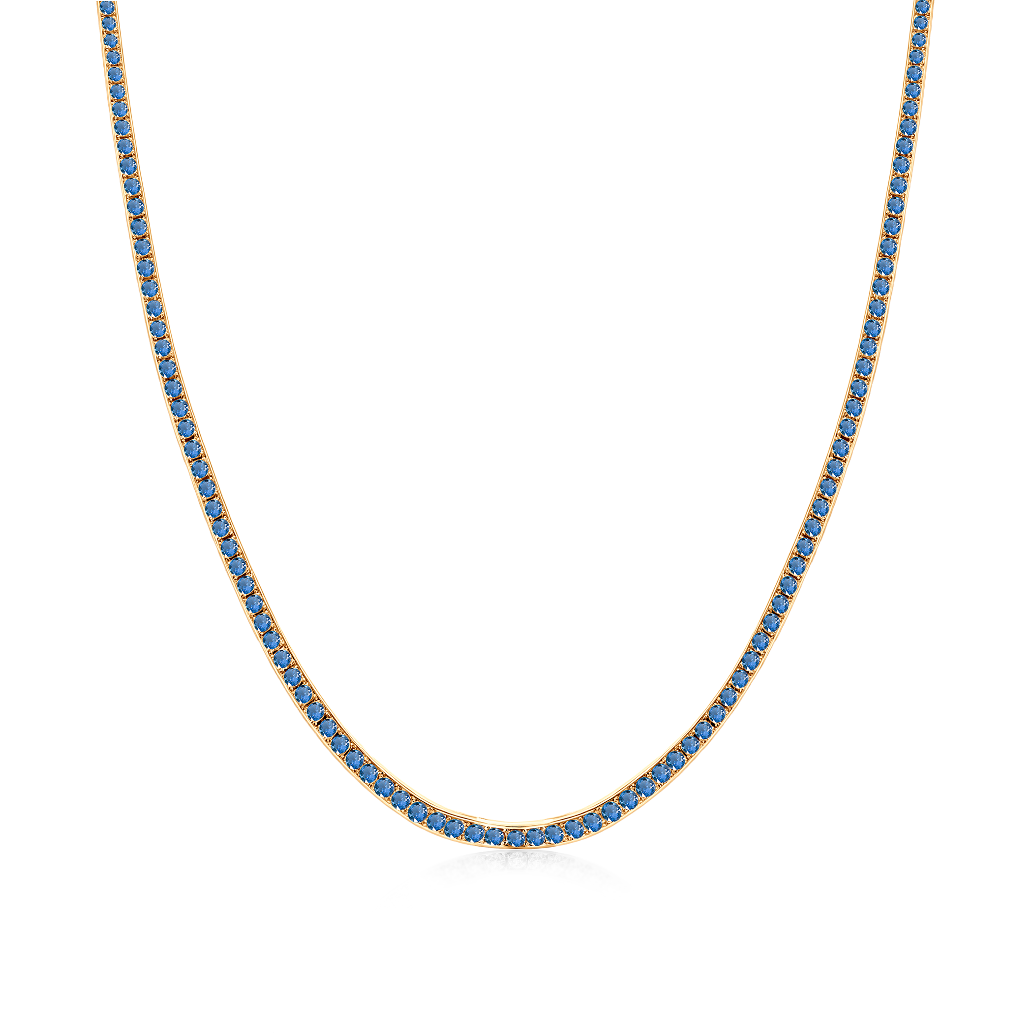 Κολιέ Τένις Luminy 2.5mm: Χρυσό, Μπλε Ζαφείρια