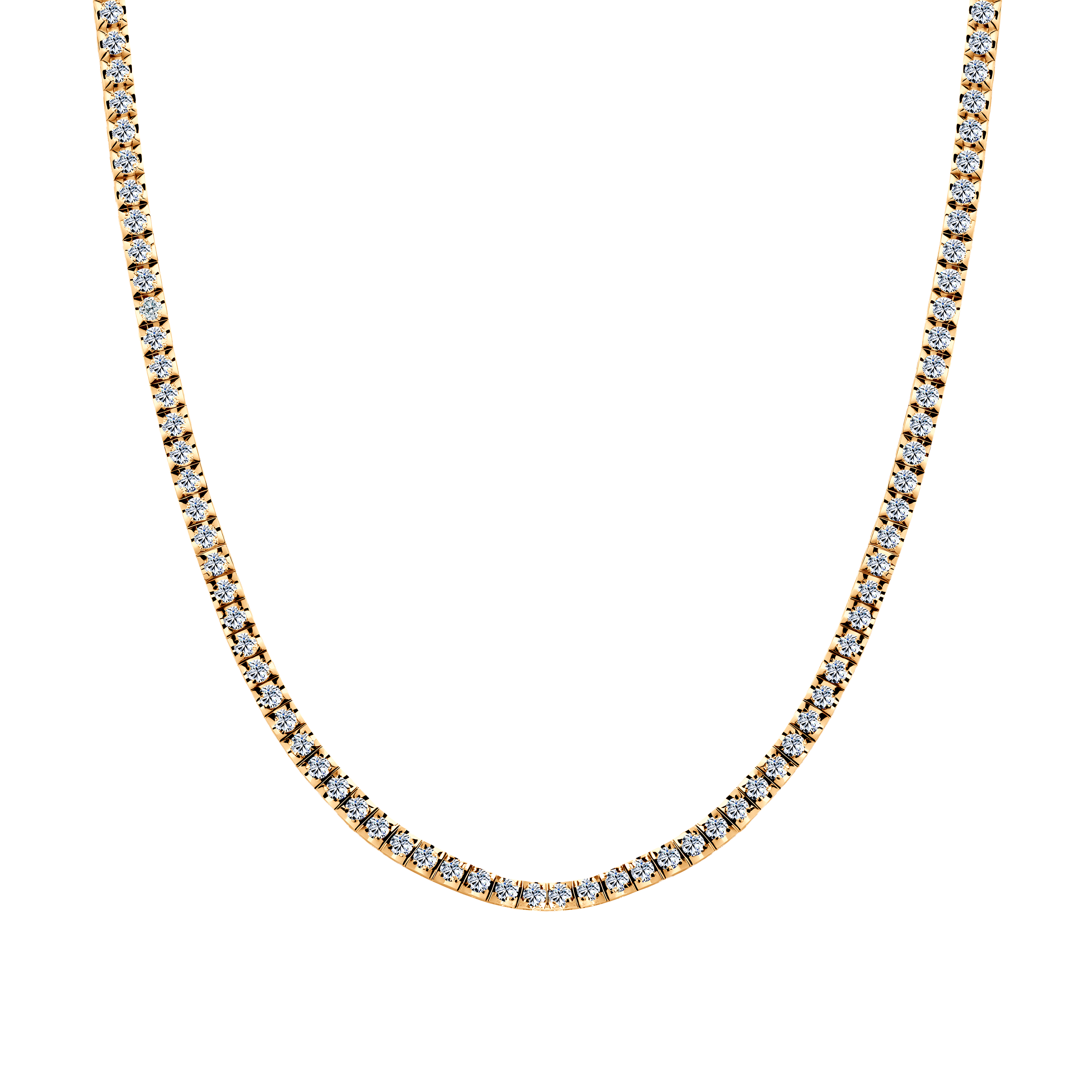 Share Your Love Tennis Necklace 3.0mm: Gold, Lab-Cut Diamonds