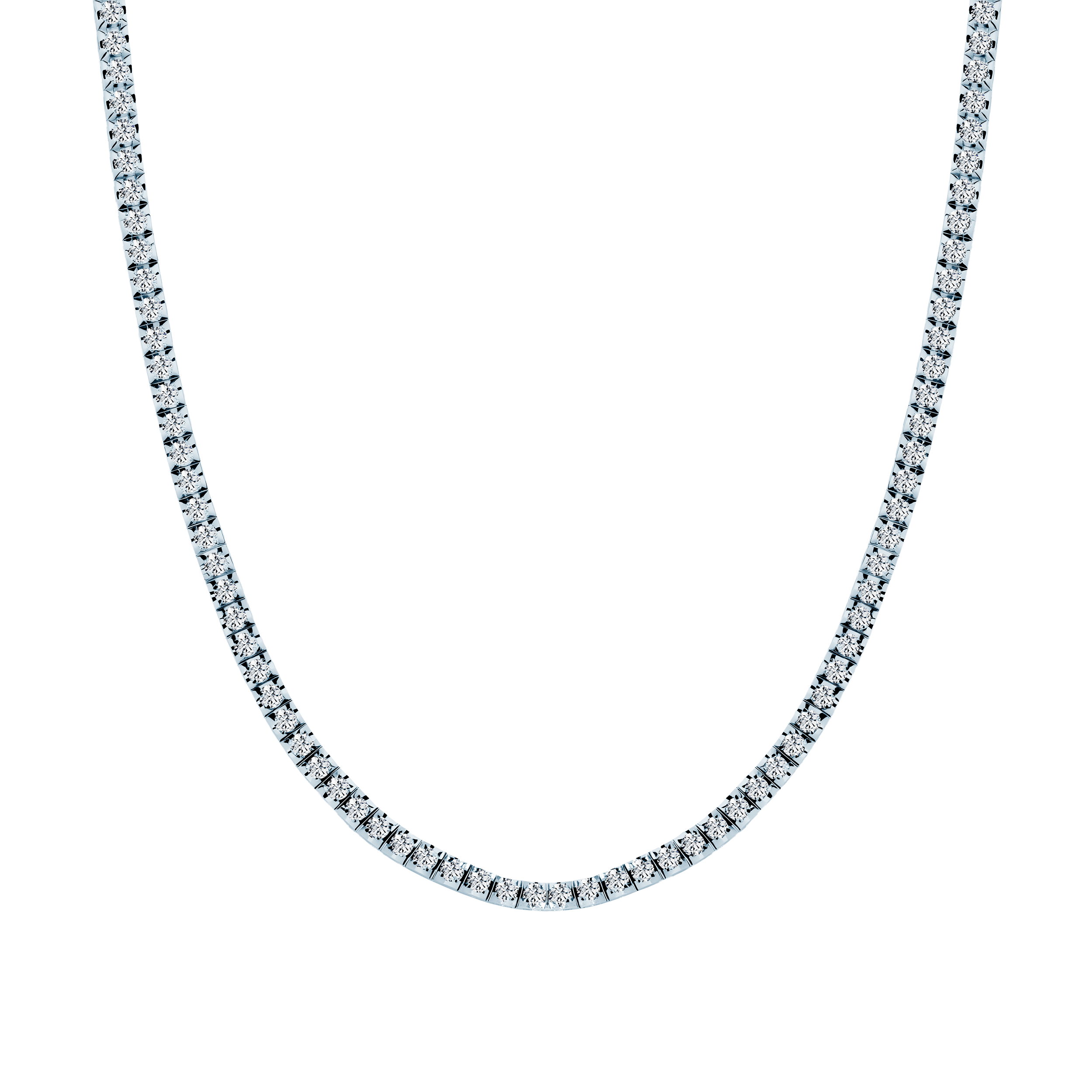 Tennis-Halskette Luminy 3,0 mm: Weißgold, weiße Saphire