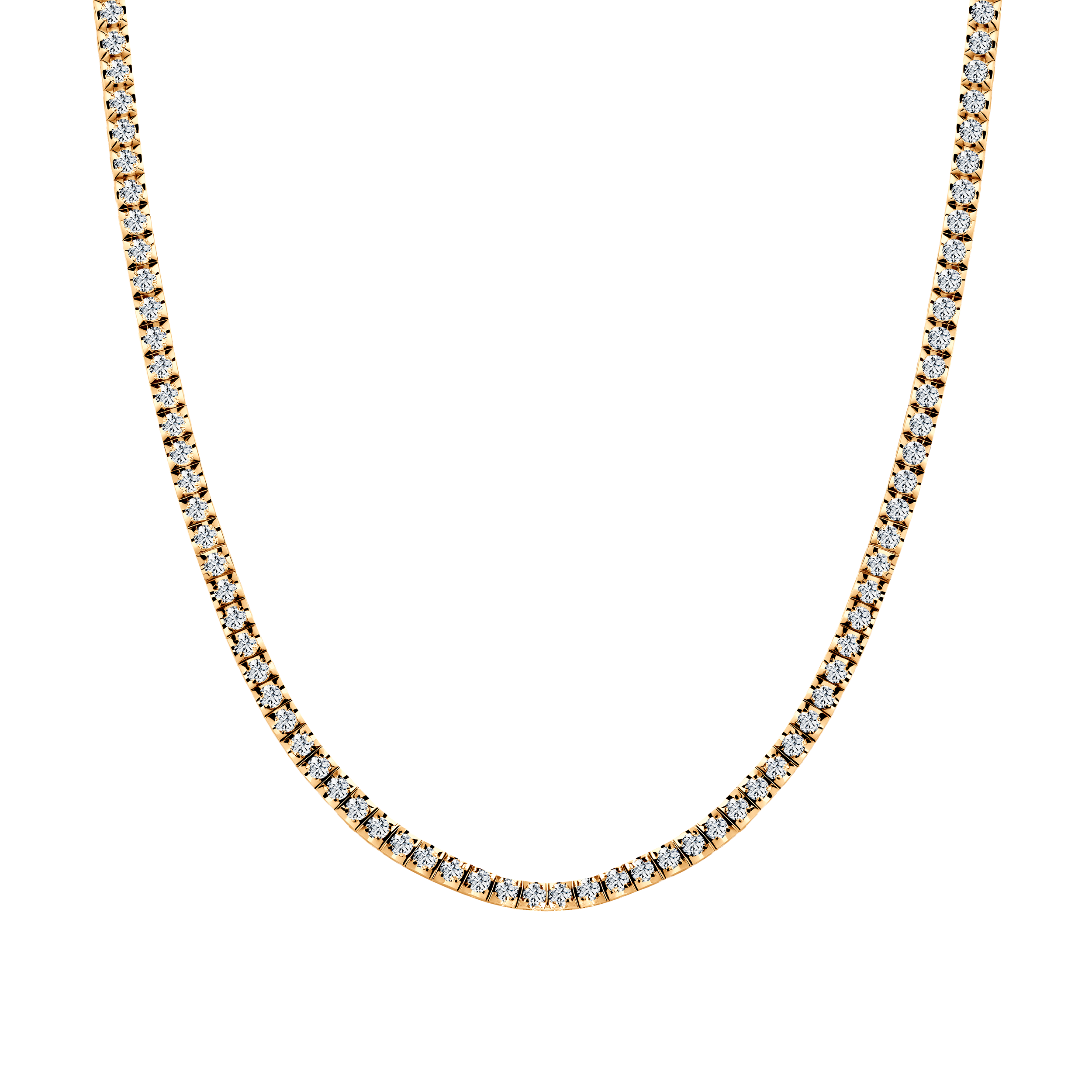 Tennis-Halskette Luminy 3,0 mm: Gold, weiße Saphire