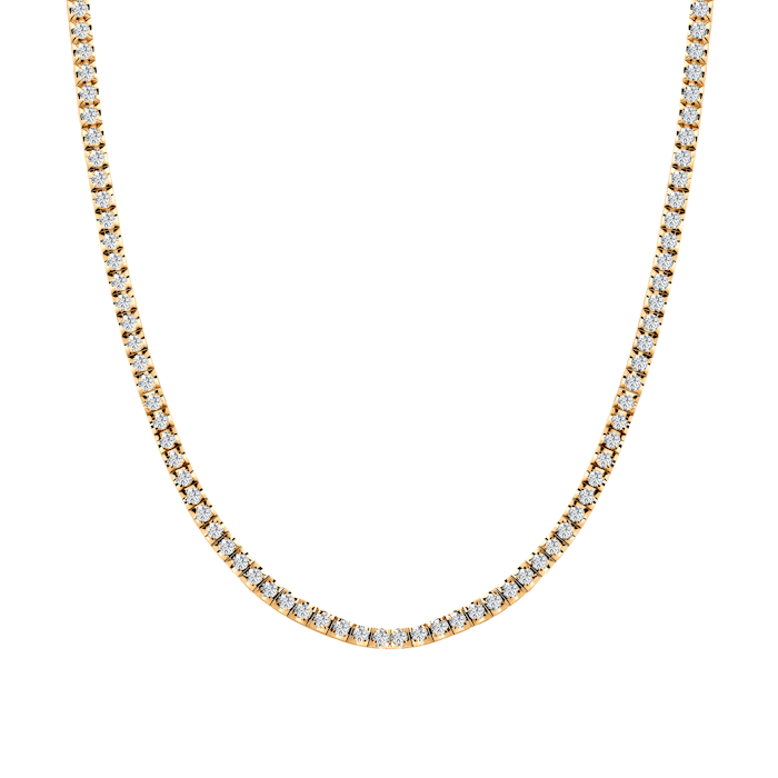 Luminy tennis necklace 3.0 mm: gold, white sapphires