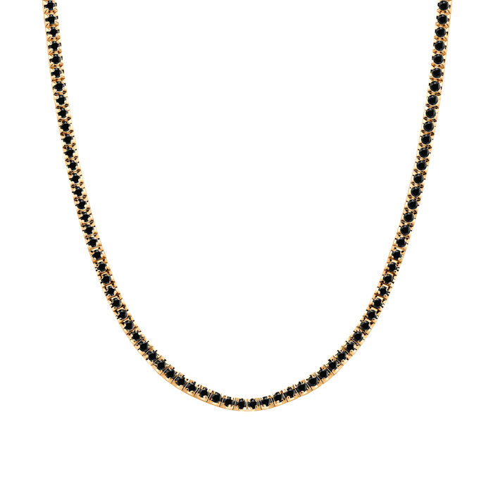Luminy tennis necklace 3.0 mm: gold, black diamonds