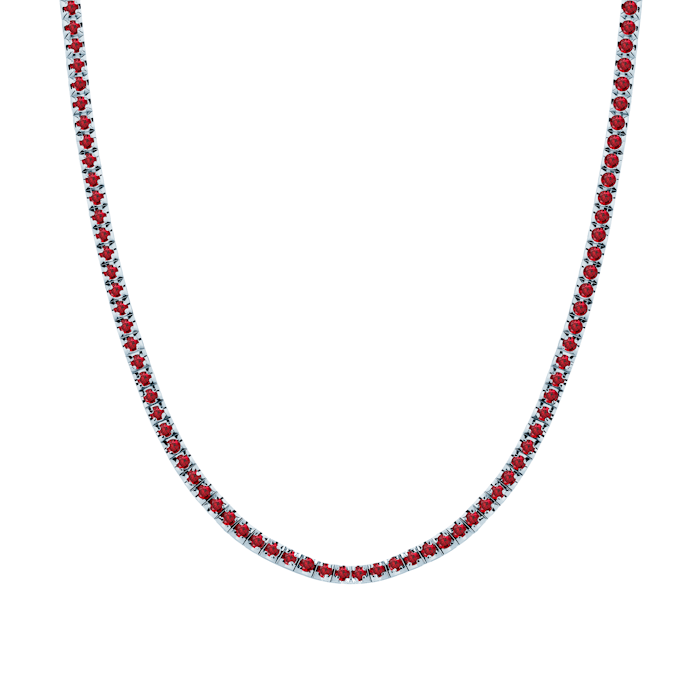 Colier tennis  Luminy 3,0 mm: aur alb, rubine