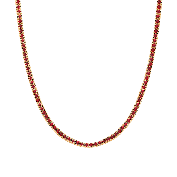 Colier tennis  Luminy 3,0 mm: aur, rubine