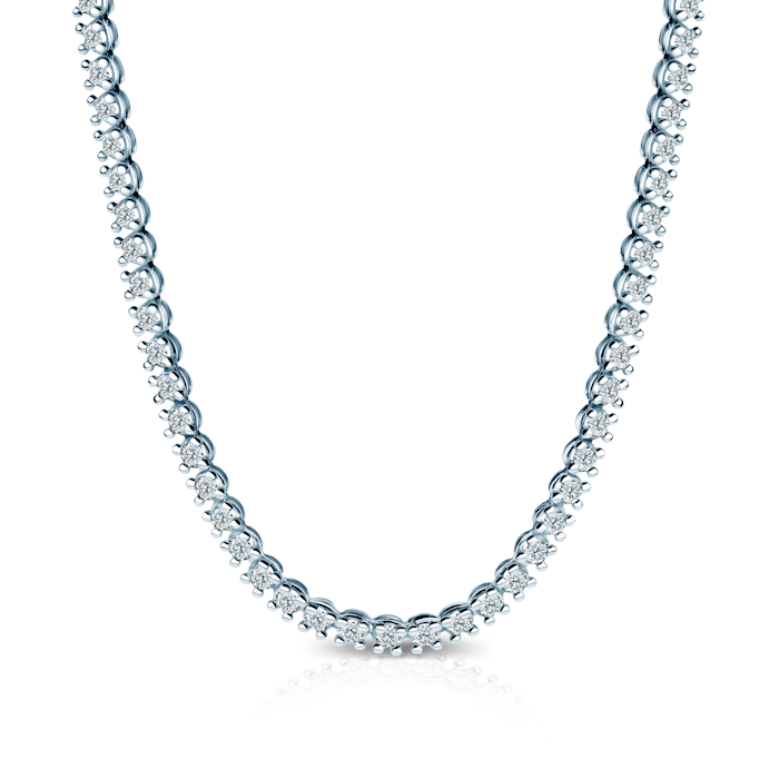 The Light 3.8mm Tennis Necklace: White Gold, Diamonds