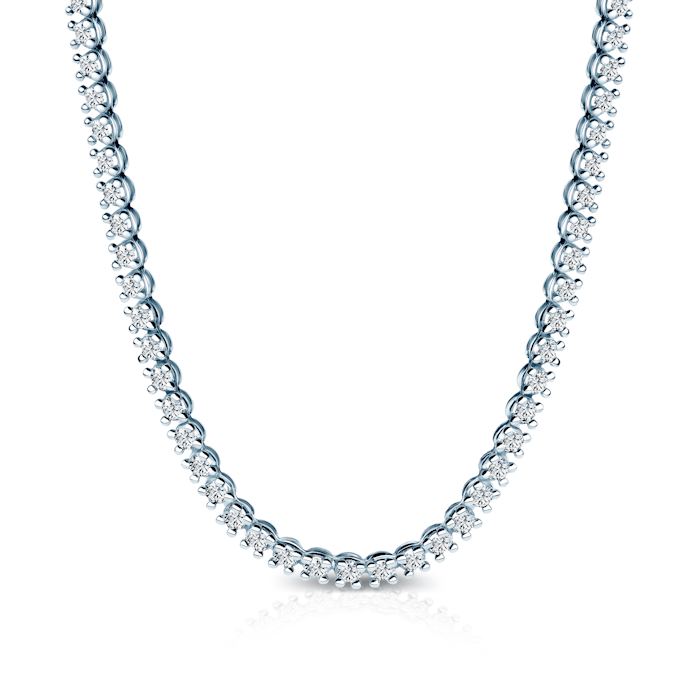 Luminy tennis necklace 3.8 mm: white gold, white sapphires