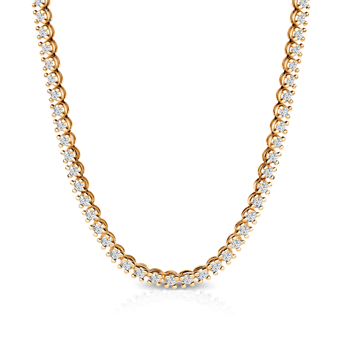 Luminy tennis necklace 3.8 mm: gold, white sapphires