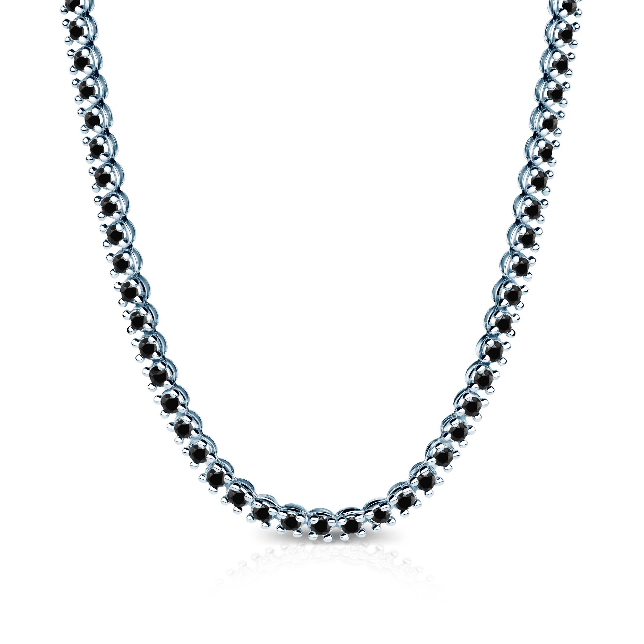 Teniska ogrlica Luminy 3,8 mm: bijelo zlato, crni dijamanti