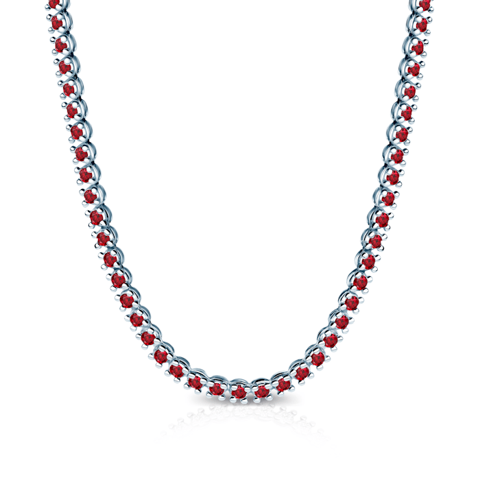 Colier tennis  Luminy 3,8 mm: aur alb, rubine