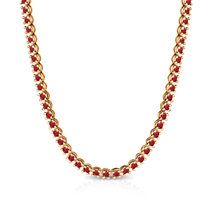 Colier tennis  Luminy 3,8 mm: aur, rubine