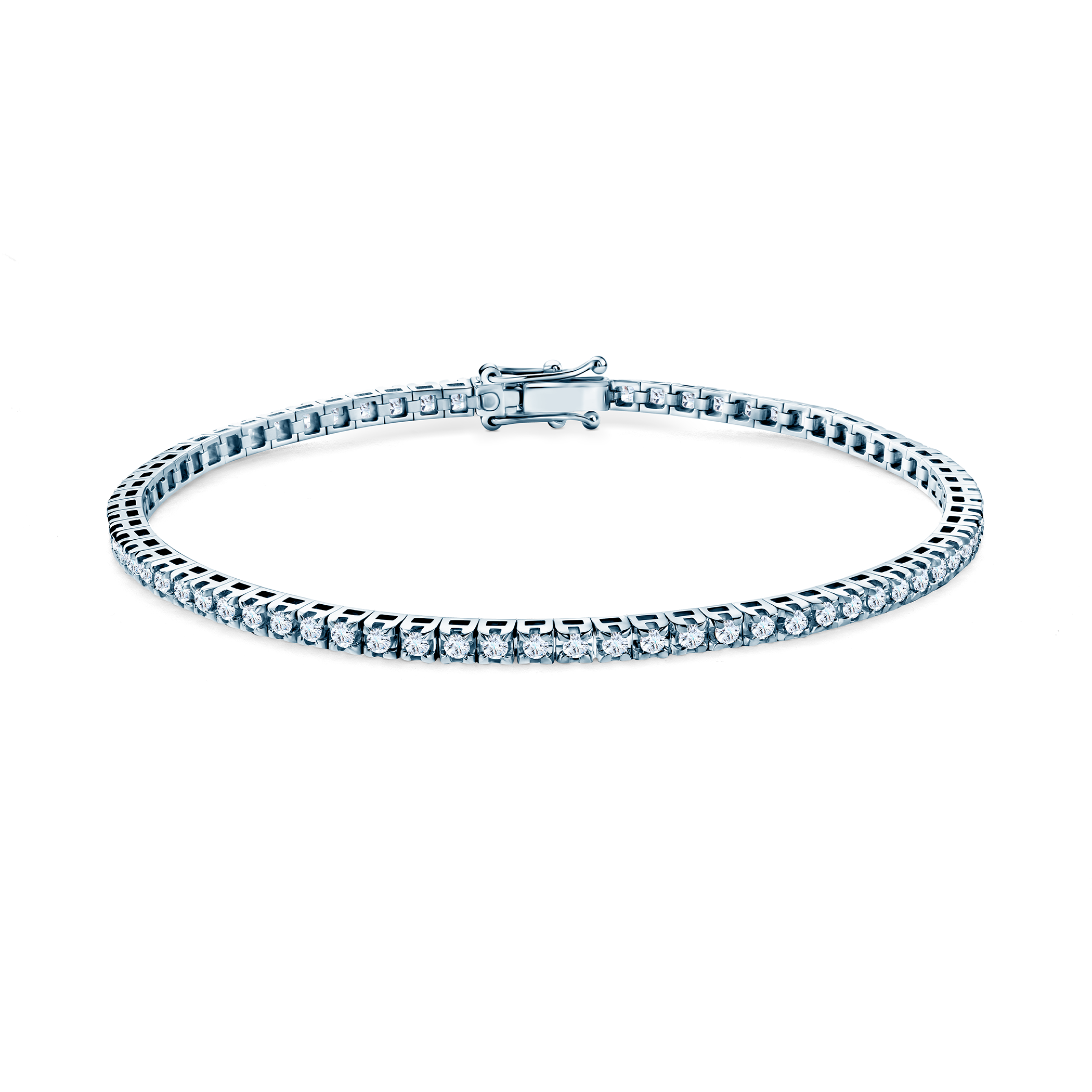 Tennisarmband Luminy 2,3 mm: Weißgold, weiße Saphire