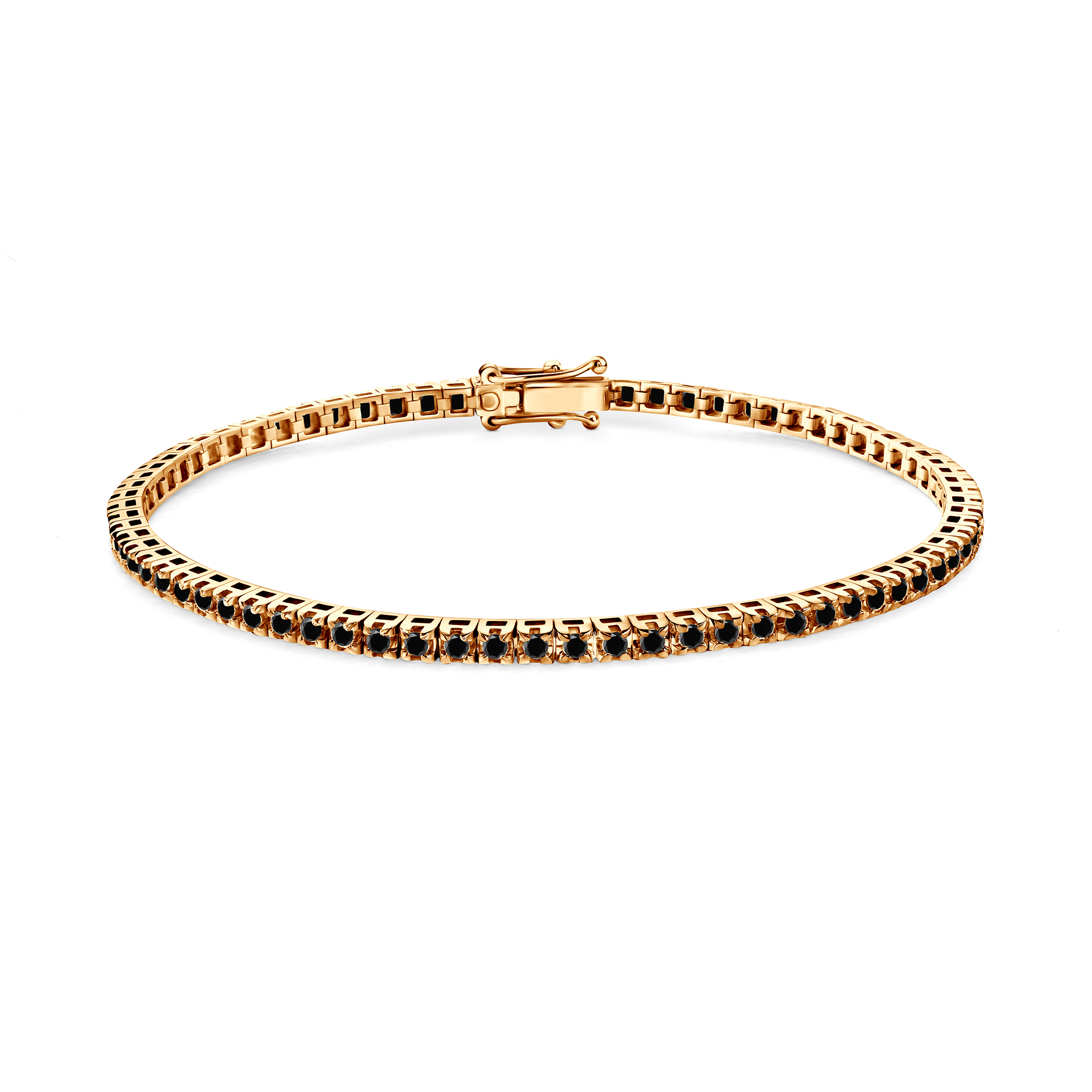Luminy tennis bracelet 2.3 mm: gold, black diamonds