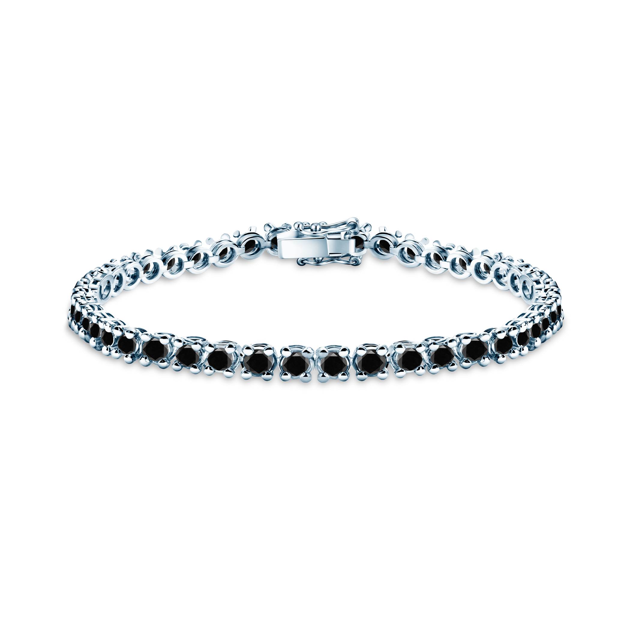 Luminy tennis bracelet 4.5 mm: white gold, black diamonds