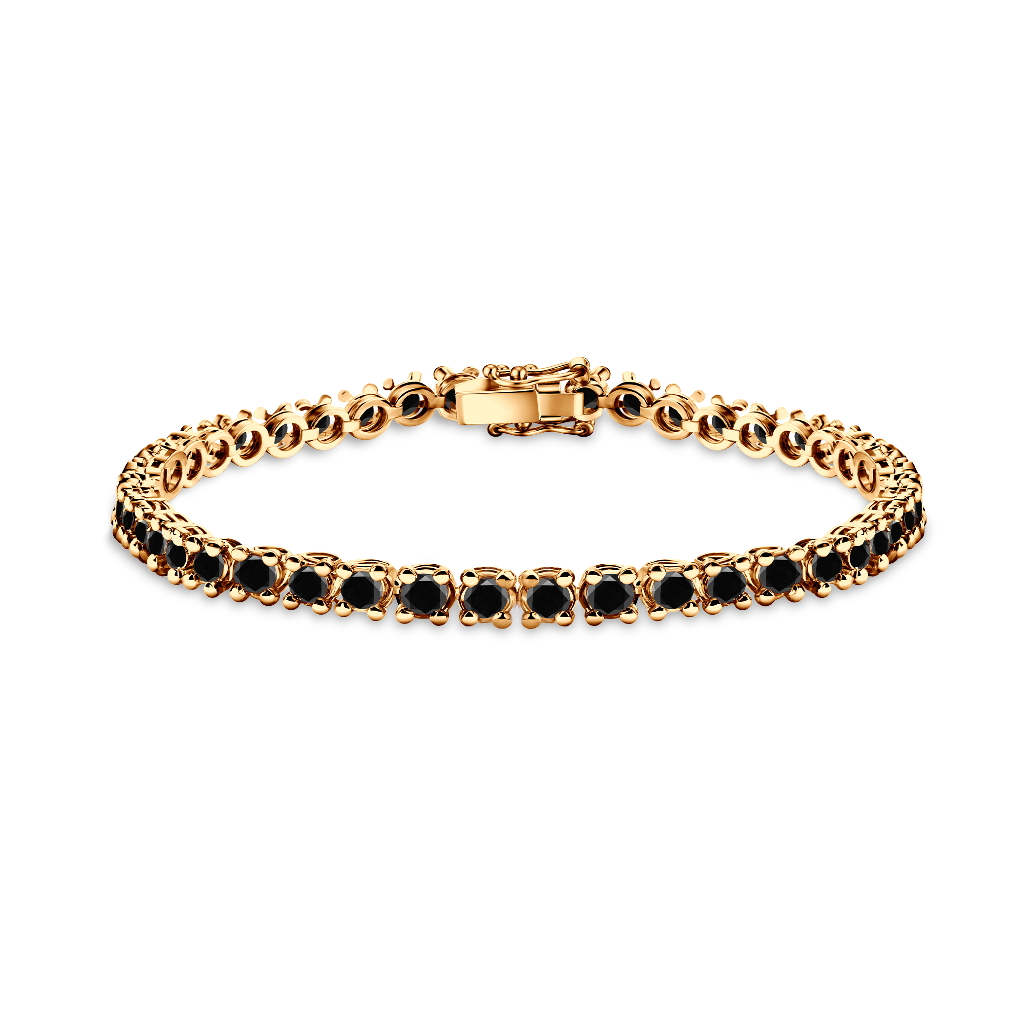 Luminy tennis bracelet 4.5 mm: gold, black diamonds