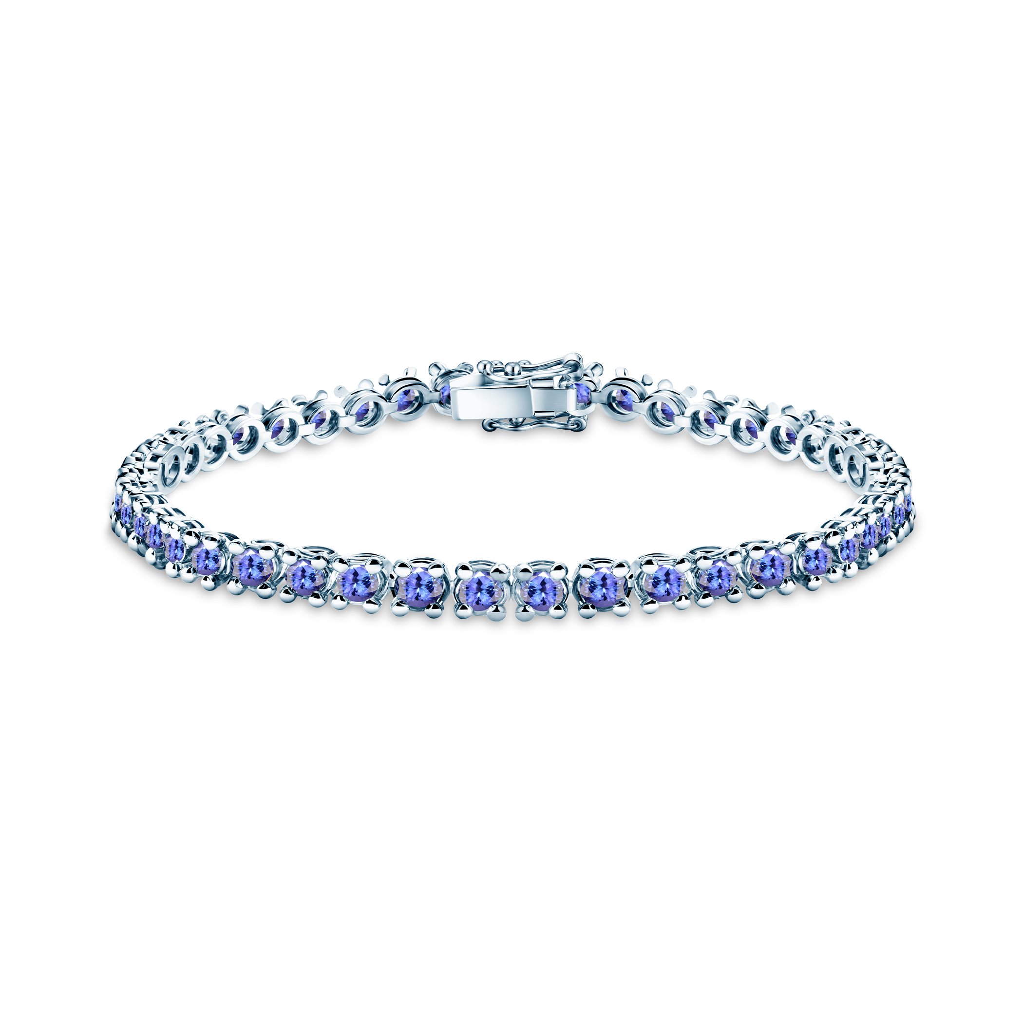 Brățară tennis Luminy 4,5 mm: aur alb, tanzanite