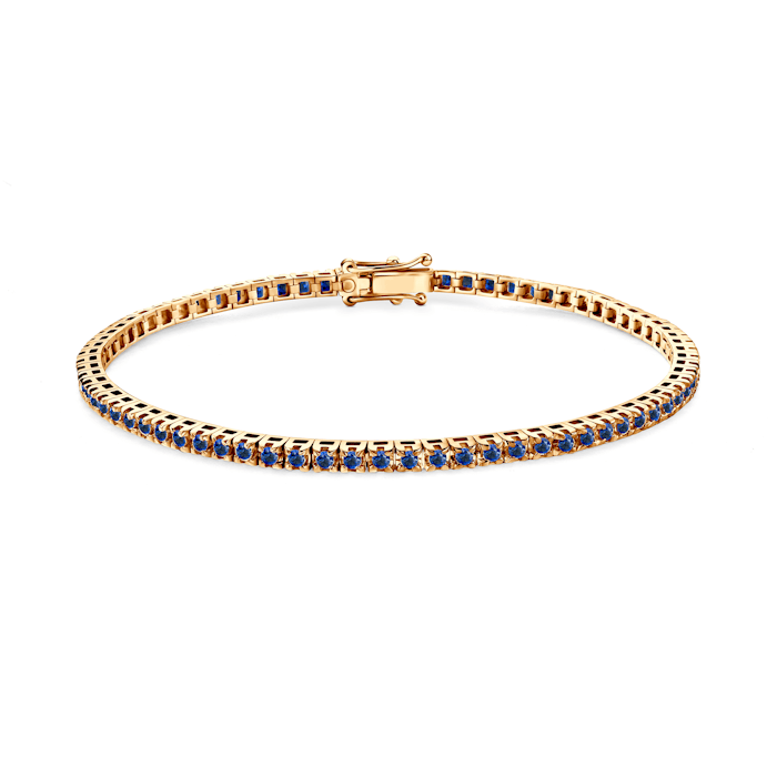 Luminy tennis bracelet 2.3 mm: gold, blue sapphires