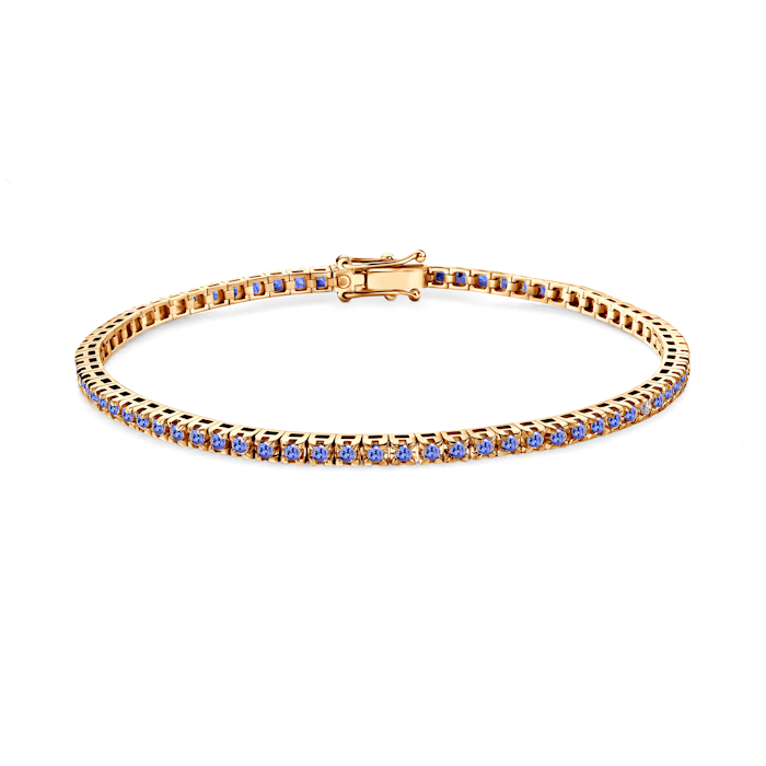 Brățară tennis Luminy 2,3 mm: aur, tanzanite