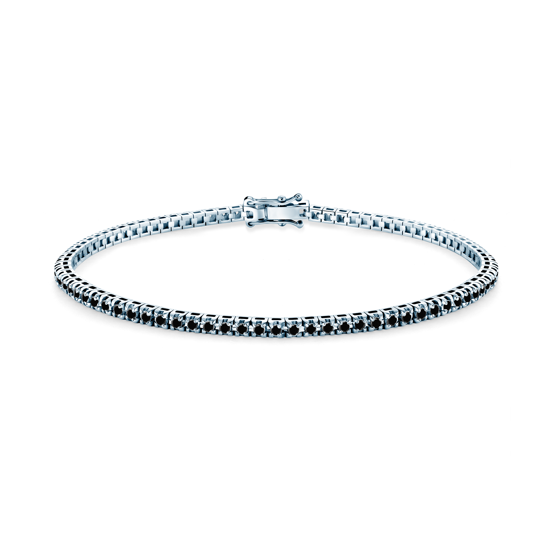 Luminy tennis bracelet 2.3 mm: white gold, black diamonds