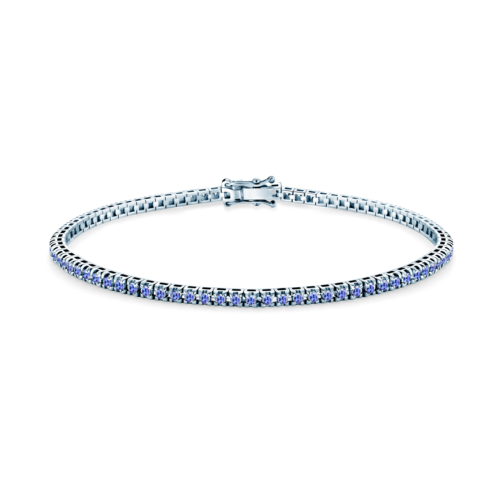 Βραχιόλι τένις Luminy 2.3mm: Λευκόχρυσος, Τανζανίτες
