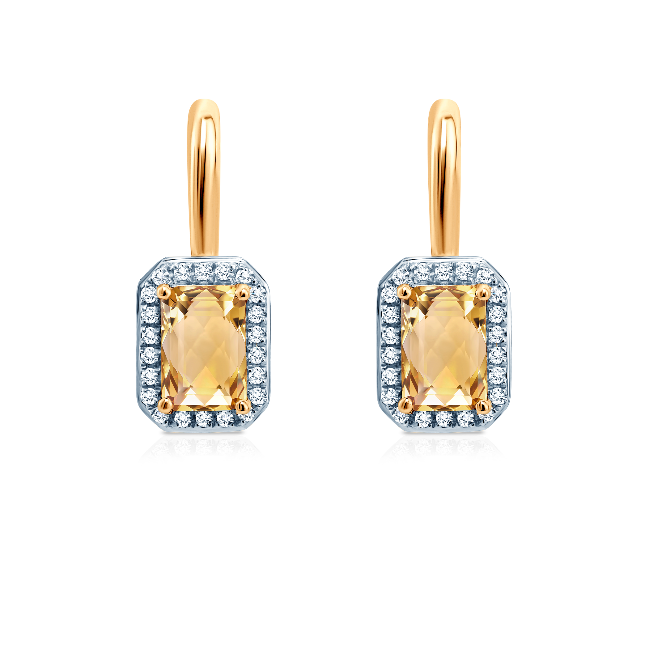 SAVICKI обеци: злато. цитрин. диаманти