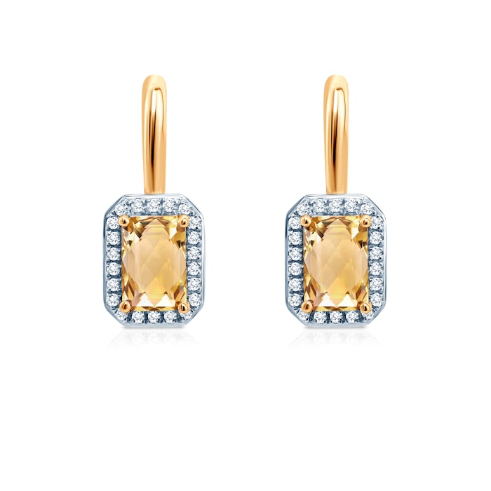 Сережки Savicki: золото, цитрини, діаманти