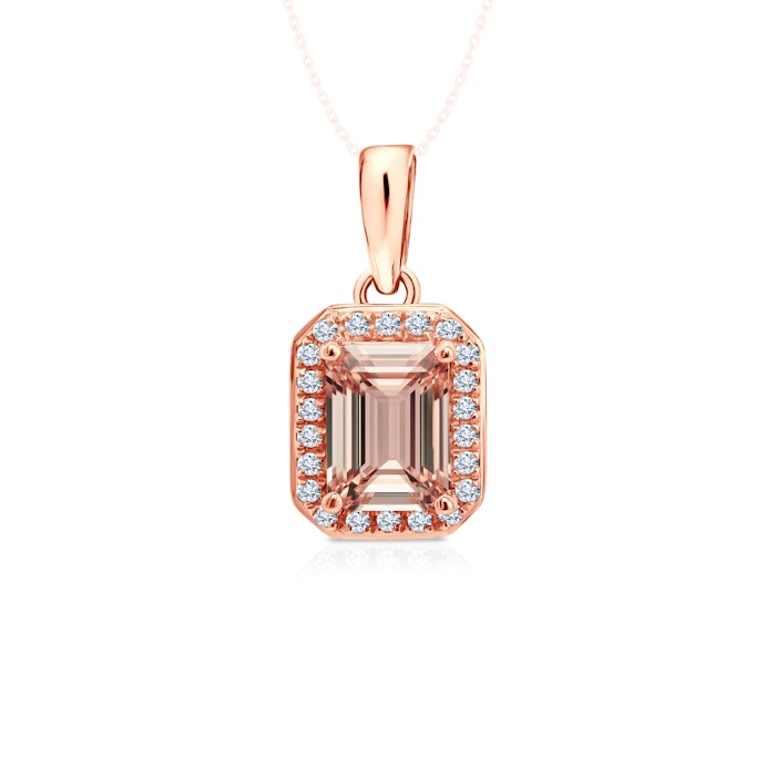 SAVICKI pendant: rose gold, morganites, diamonds
