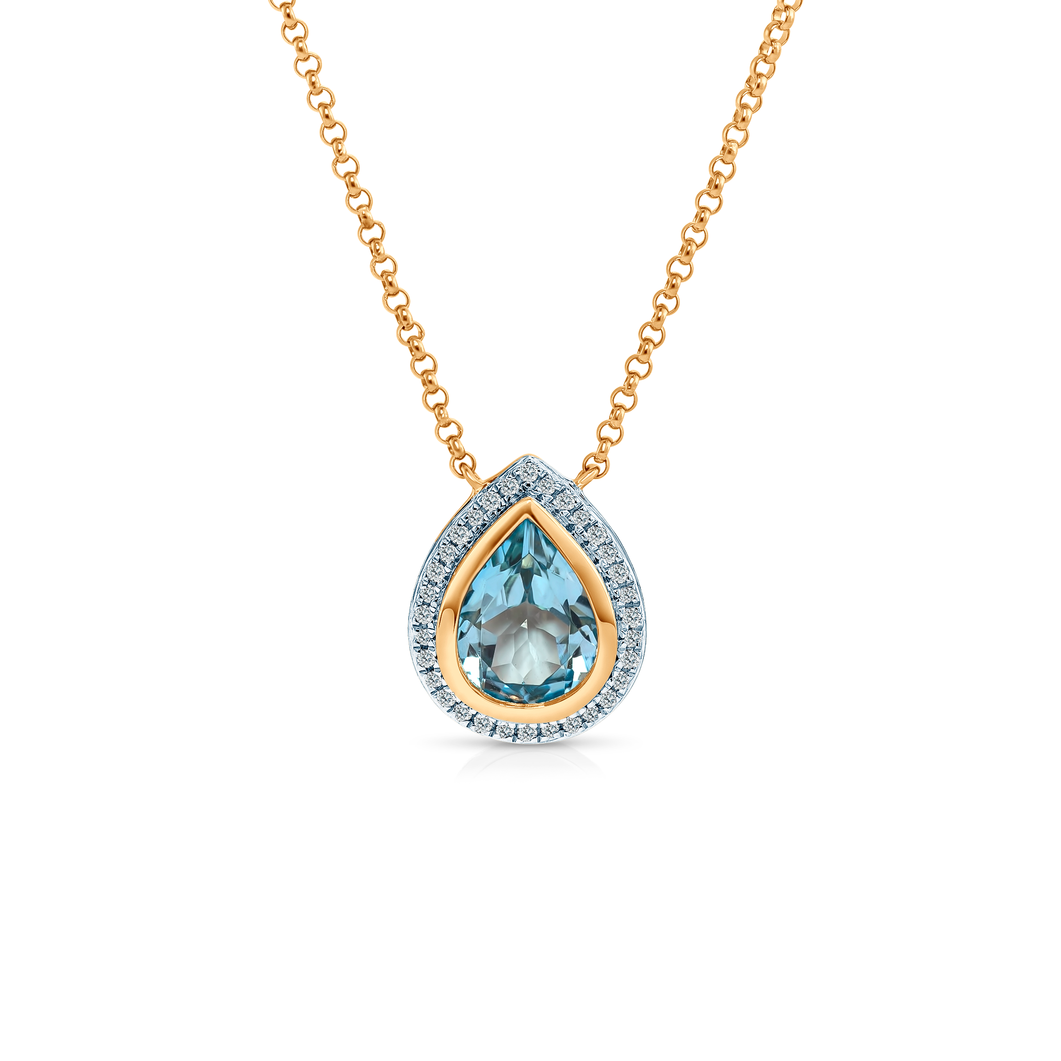SAVICKI necklace: two-tone gold, topaz, diamonds