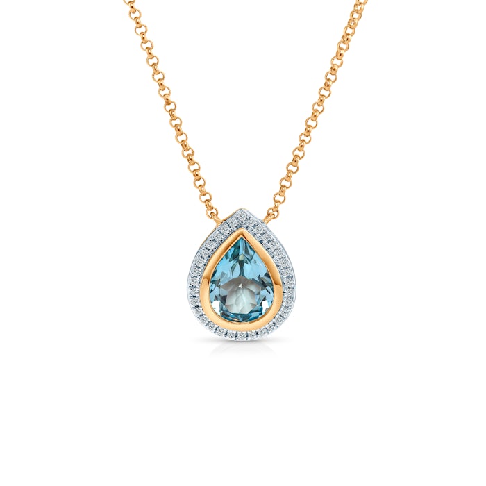 SAVICKI necklace: two-tone gold, topaz, diamonds