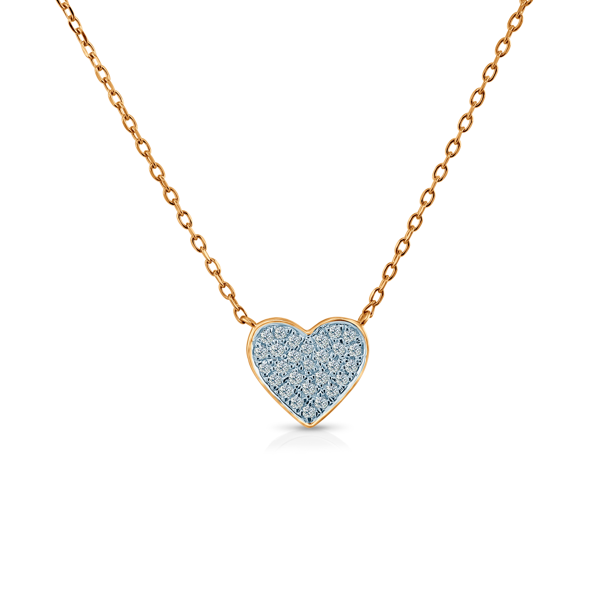 SAVICKI heart necklace: two-tone gold, diamonds