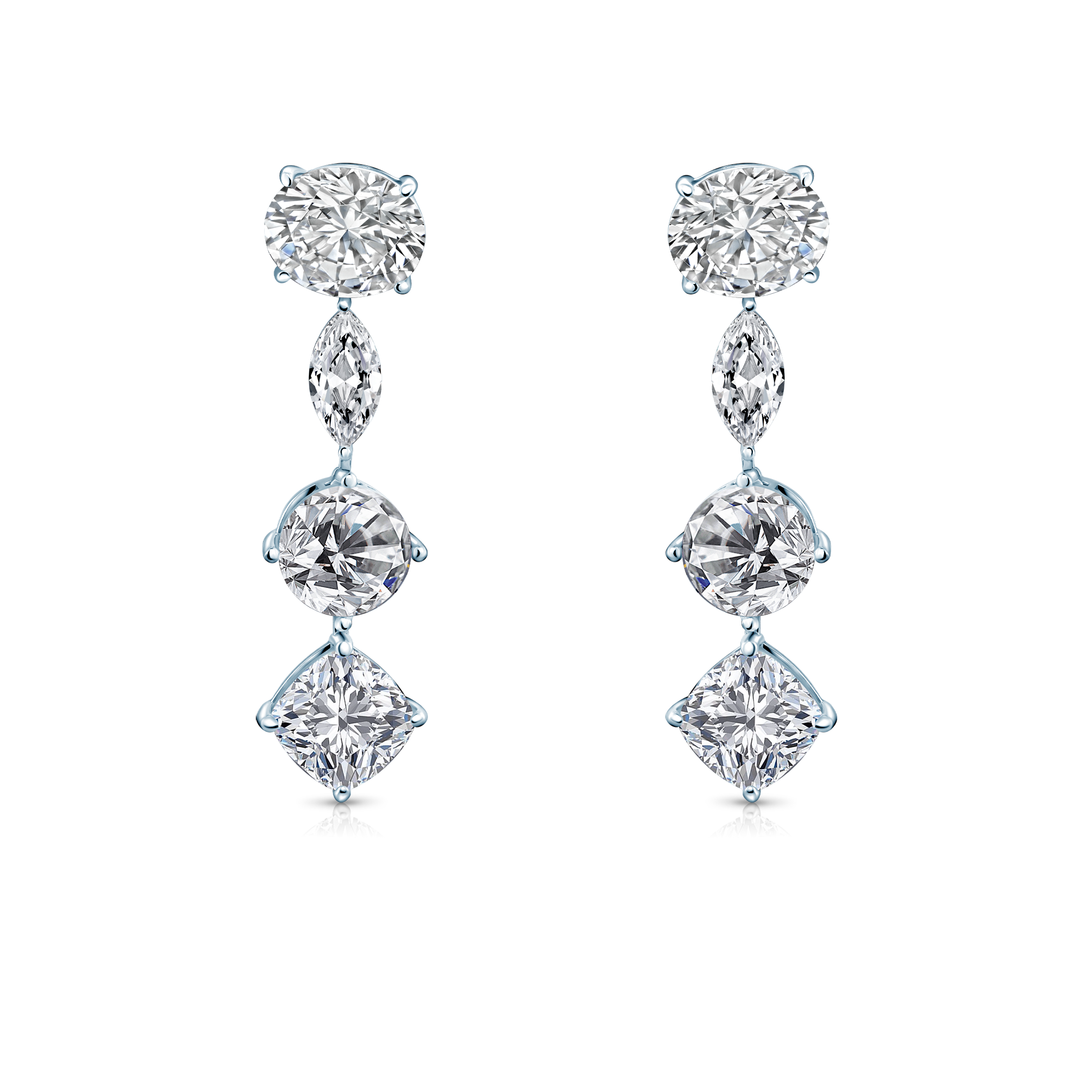 Eterniàle earrings, silver, cubic zirconia