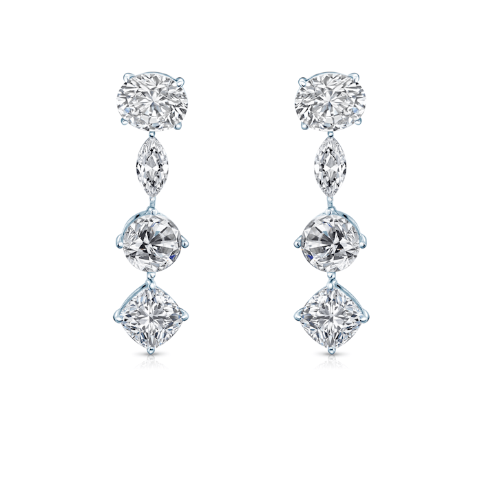 Eterniàle earrings, silver, cubic zirconia