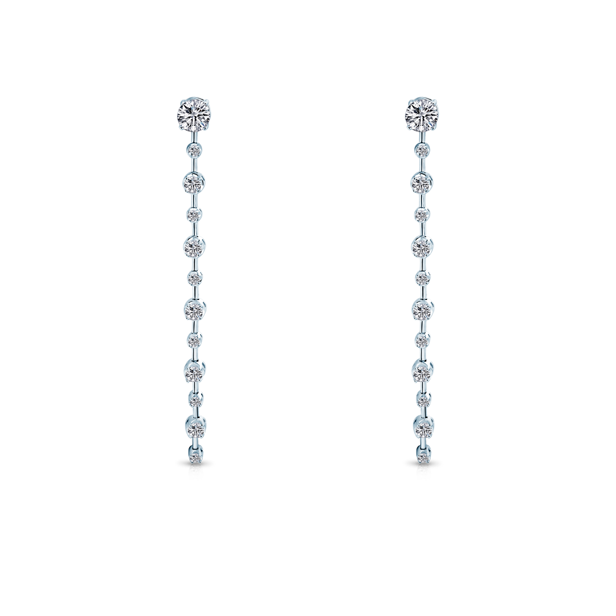 Eterniàle earrings, silver, cubic zirconia