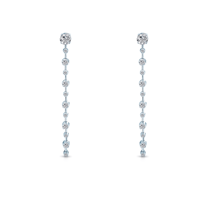 Eterniàle earrings, silver, cubic zirconia