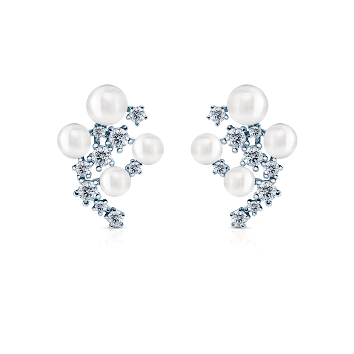 Eterniàle earrings, silver, cubic zirconia