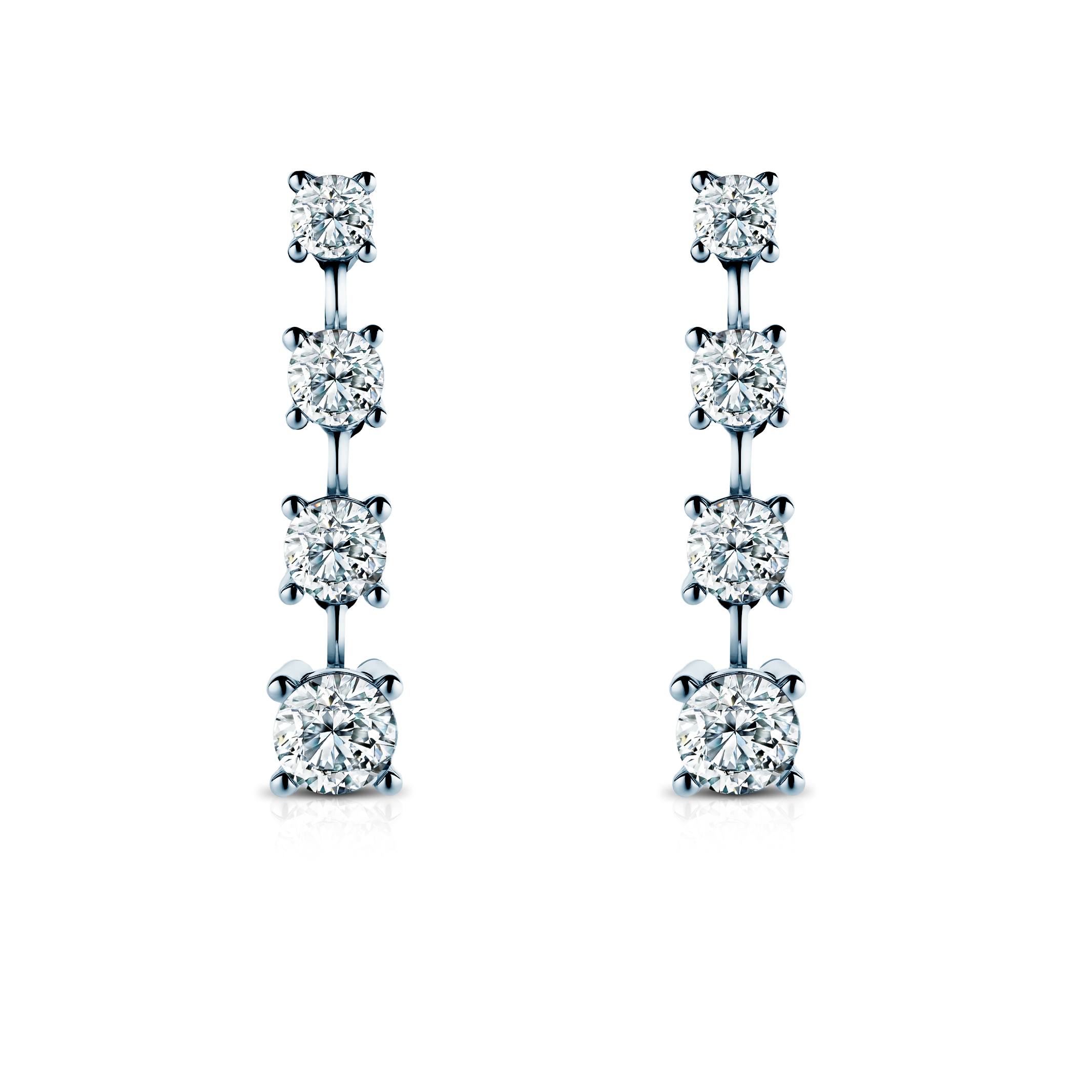 Eterniàle earrings, silver, cubic zirconia