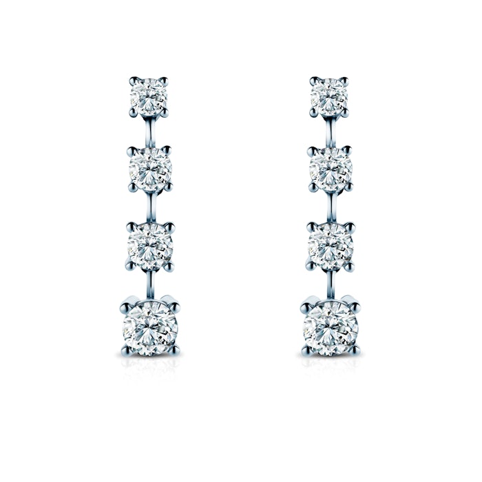 Eterniàle earrings, silver, cubic zirconia
