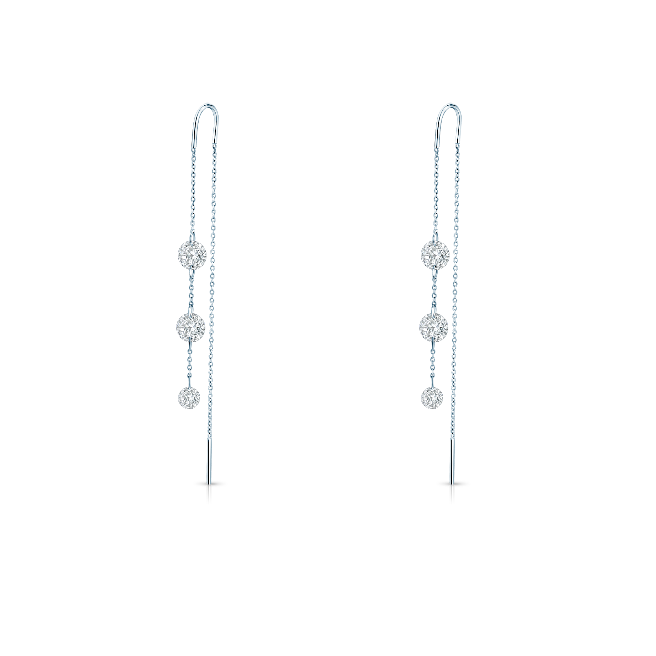Eterniàle earrings, silver, cubic zirconia