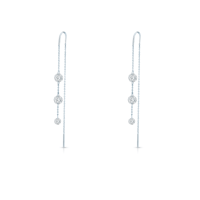 Eterniàle earrings, silver, cubic zirconia