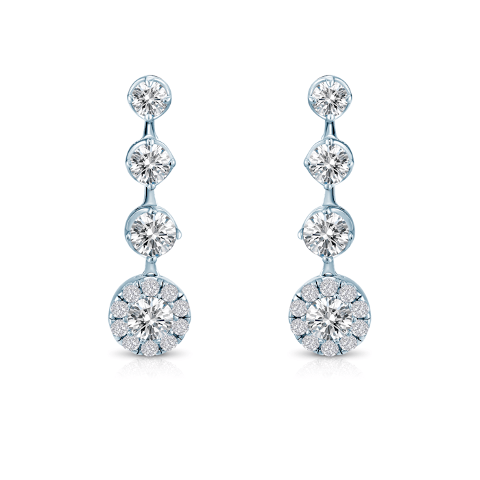 Eterniàle earrings, silver, cubic zirconia