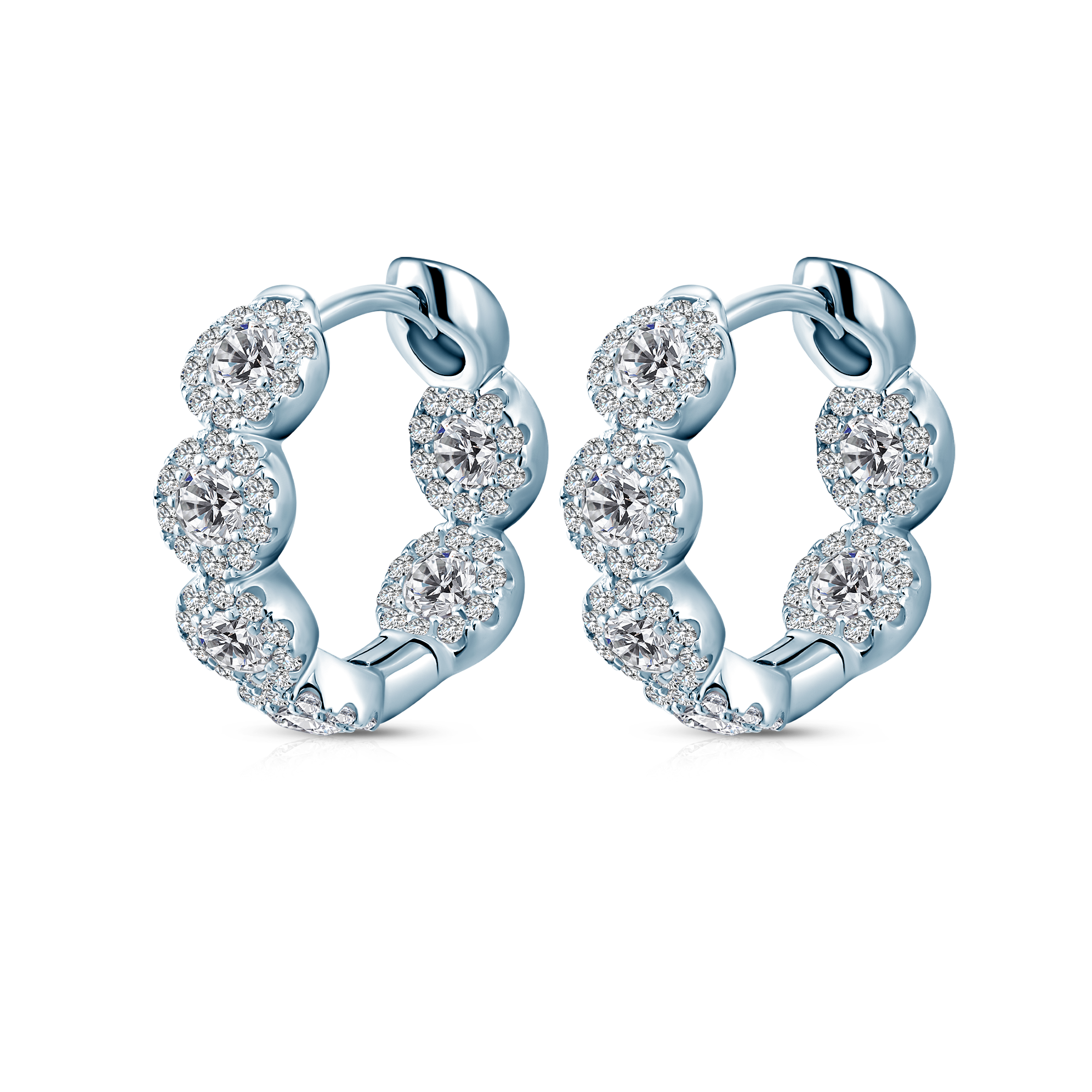 Eterniàle earrings, silver, cubic zirconia