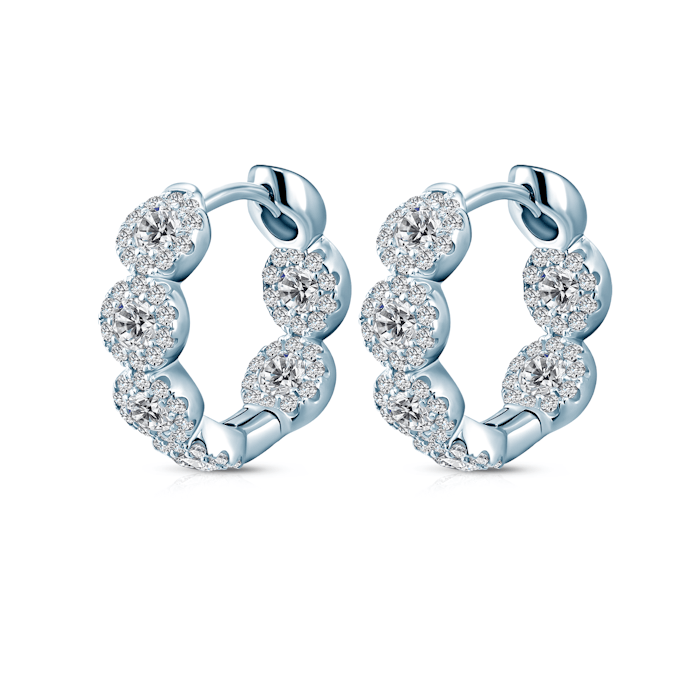 Eterniàle earrings, silver, cubic zirconia