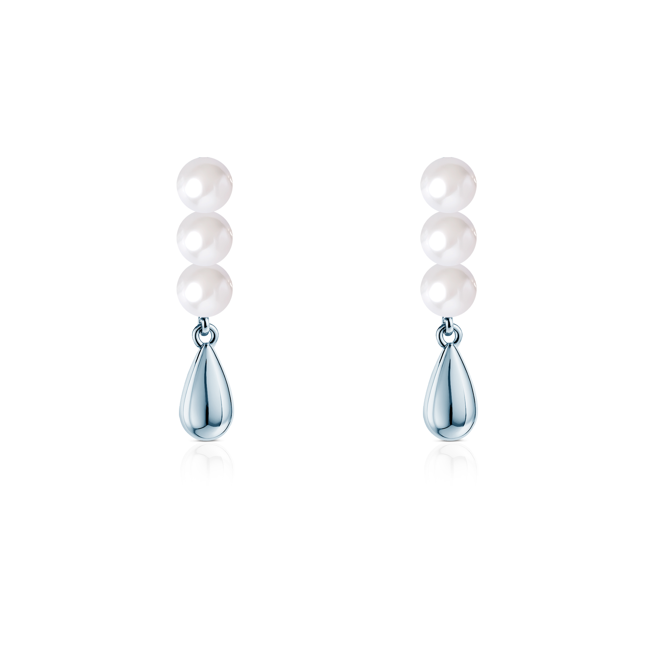 Eterniàle earrings, silver, pearls