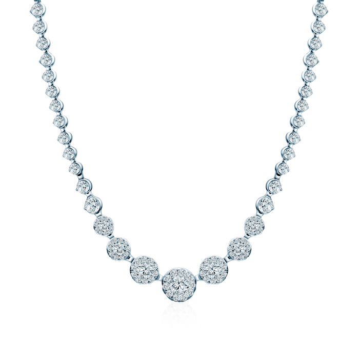 Eterniàle necklace, silver, cubic zirconia