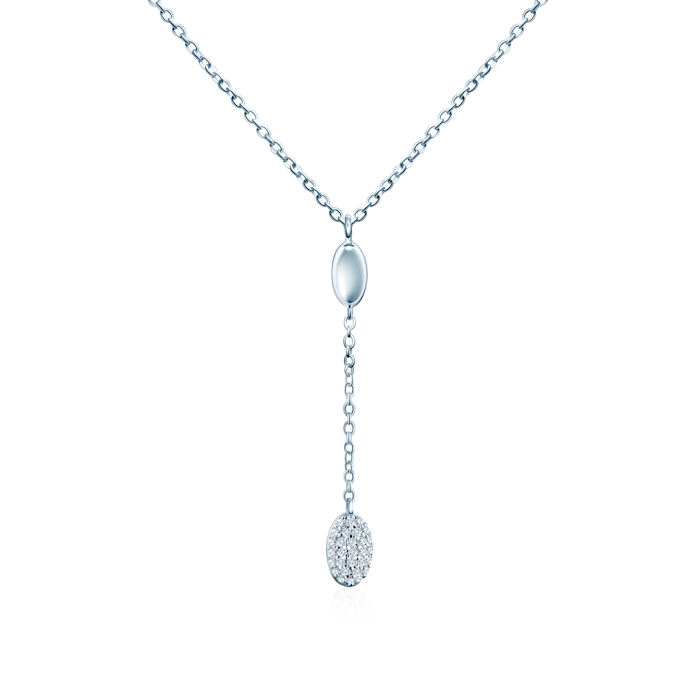 Eterniàle necklace, silver, cubic zirconia